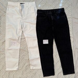 Express Slim Ankle Pants Bundle – Size 2P (White + Black)